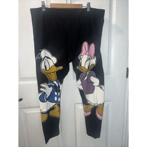 Disney Daisy Duck & Donald‎ Stretch Black Yoga Pants Leggings Size 3(XL)